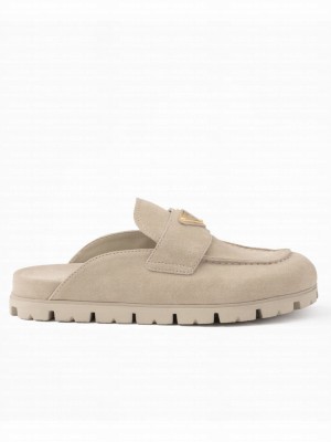 Prada Women's Suede Sabots 1S430N Cream