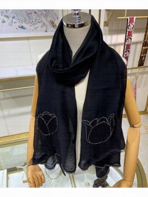 Chanel Women s Tulle Long Scarf Black