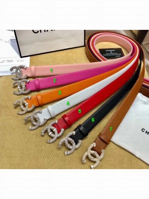 Chanel Width 3cm CC Logo Buckle Leather Belt