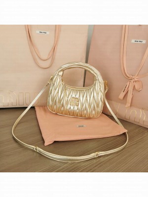 Miu Miu Wander Matelasse Original Sheepskin Bag 5BC125 Gold