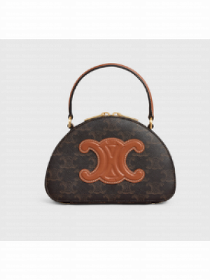 CELINE HALF MOON CASE TRIOMPHE CANVAS 10K642 TAN
