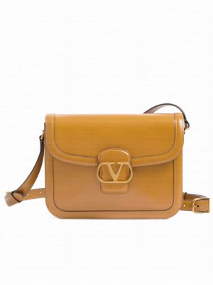 Valentino Garavani 9to5 Smooth Calfskin Shoulder Bag Coffee