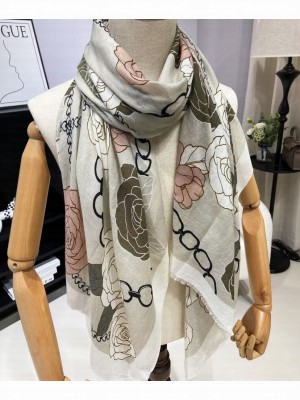 Chanel Women's Camellia Print Long Scarf