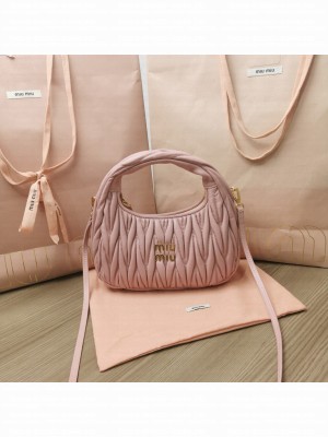 Miu Miu Wander Matelasse Original Sheepskin Bag 5BC125 Light Pink