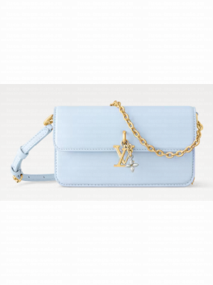 Louis Vuitton NEW Wallet On Chain LV Bloom M14581 Azur