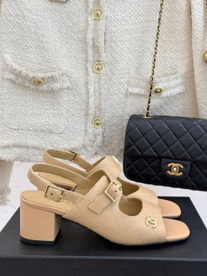 Chanel Goatskin CC logo sandals Beige 
