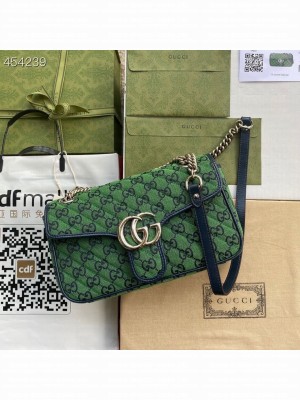 Gucci Marmont Matelasse Shoulder Bag 26cm ‎443497 Canvas/Calfskin Leather Spring/Summer 2021 Collection, Green Multicolor