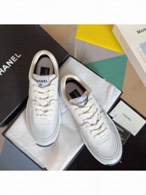 Chanel Printed Calfskin Sneakers White G46086 2025