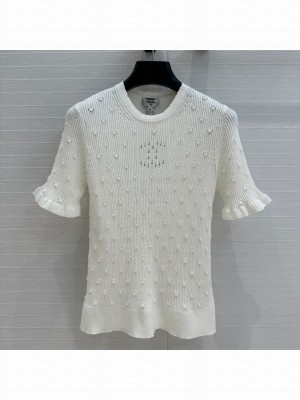 Chanel Short-sleeved Sweater CH031110 White 2025