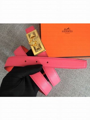 Hermes Width 2.5cm Collier De Chien Buckle Belt Pink/Gold