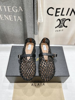 Alaïa BALLET FLATS IN BRAIDED LAMBSKIN BLACK 2025