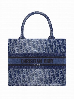 Christian Dior Small Dior Book Tote Blue