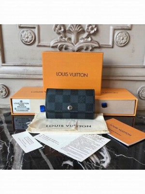 Louis Vuitton 6 Key Holder Wallet Damier Graphite Canvas Fall/Winter 2017 Collection M62630A, Noir