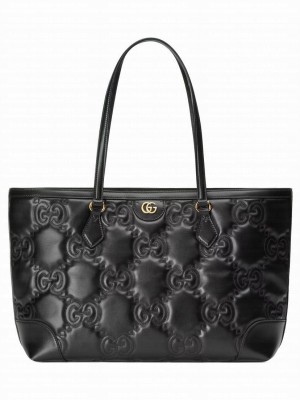 Gucci GG Matelasse Leather Medium Tote 631685 Black