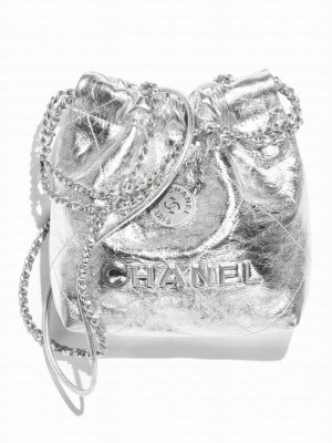 Chanel 22 Mini Handbag AS3980 Silver