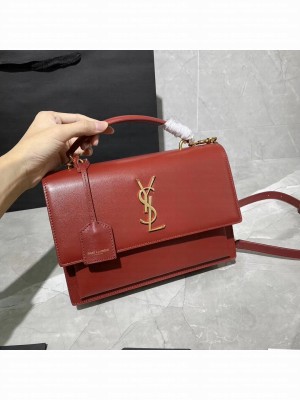 Yves Saint Laurent Calfskin Leather Tote Bag Y634723 red