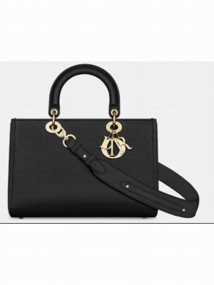 DIOR Medium Lady D-Sire My ABCDior Bag Black Bull Leather M1151OT