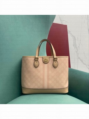 GUCCI OPHIDIA SMALL TOTE BAG 765043 gray pink