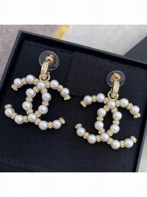 Chanel Pearl Crystal Hoop Errings Spring/Summer 2021 Collection