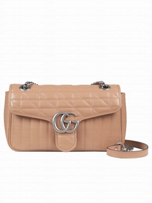 Gucci GG Marmont Small Shoulder Bag 443497 Apricot