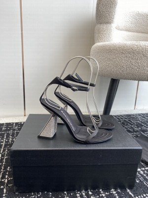 Alexander Wang Crystal 105mm Chunky Heel Sandals 2024 