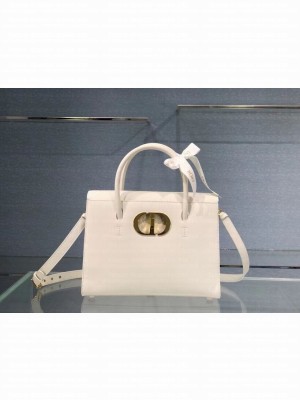 DIOR LARGE ST HONORE TOTE Grained Calfskin M9306UBAE WHITE