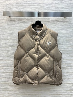 Miumiu Women's Down Vest Jacket Beige