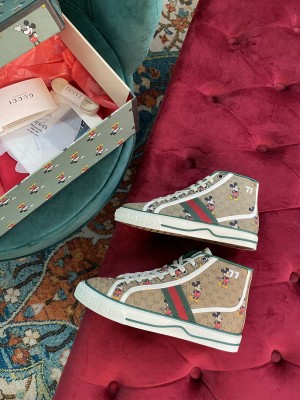 Gucci x Disney Unisex Tennis 1977 GG Multicolor high-top Sneaker 2021 Collection