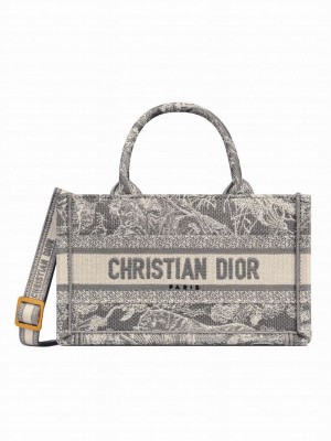 Christian Dior Mini Dior Book Tote Gray