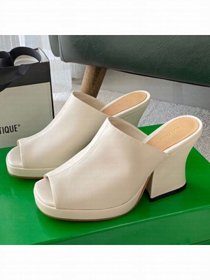 Bottega Veneta Stack Mules White  2021 Collection