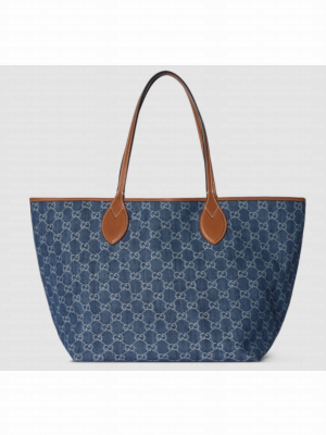 GUCCI TOTISSIMA MEDIUM TOTE BAG 820481 Blue GG denim