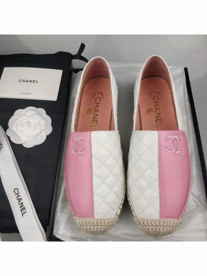 Chanel Lambskin Espadrilles Pink/White 2022 Collection