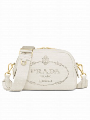 Prada Leather Shoulder Bag 1BH187 Cream
