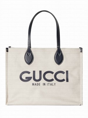Gucci Medium Tote Bag With Gucci Print 772176 Black