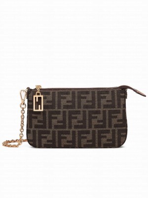 Fendi Baguette Pouch 8BS073 Coffee