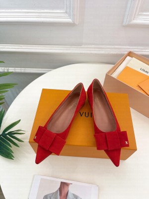 Louis Vuitton Blossom Flat Ballerinas in Suede Red 2023 