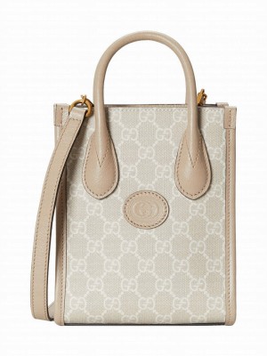 Gucci Mini Tote Bag With Interlocking G Cream