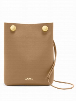 Loewe Pebble Pouch In Smooth Calfskin Apricot