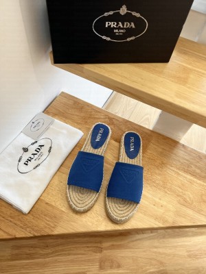 Prada Fabric espadrille slides Blue