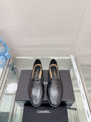 Chanel Lambskin With Black Beads CC Black Loafers 2023 029
