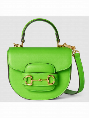 GUCCI HORSEBIT 1955 MINI TOP HANDLE BAG 781387 Electric green