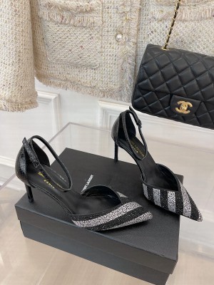 Saint Laurent Crystal Heel 7.5cm High Heel Pumps 2022 Collection