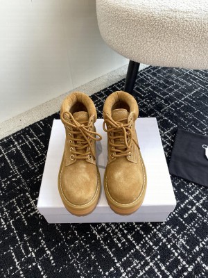 CELINE KURT LACE-UP MID BOOT LIGHT TAN