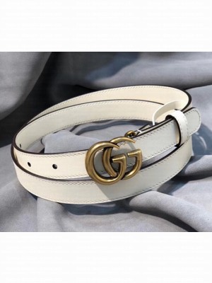 Gucci GG Width 2cm Calfskin Belt White 2018