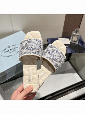 Prada Fabric Flat Slide Sandals 04 2022 Collection