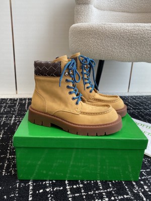 Bottega Veneta Haddock Lace-Up Ankle Boot Ochre/rubber 02