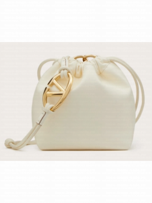 VALENTINO MINI VLOGO POUF Sheepskin WP0AC3Z white