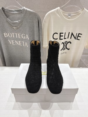 The Row Hand-woven Ankle Boots Black