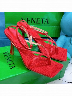 Bottega Veneta Stretch Strap Thong Sandals 9cm Red  2021 Collection