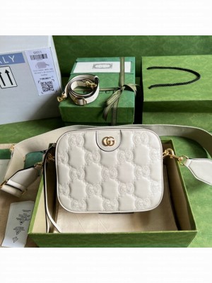 Gucci GG Matelasse leather shoulder bag 702234 white